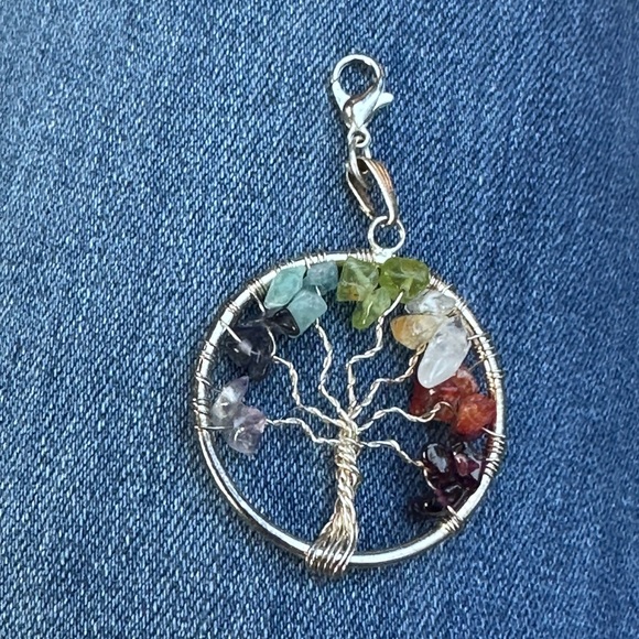 Tree of life Silver color and semi precious stones. Wire jewelry or decor - Picture 5 of 7